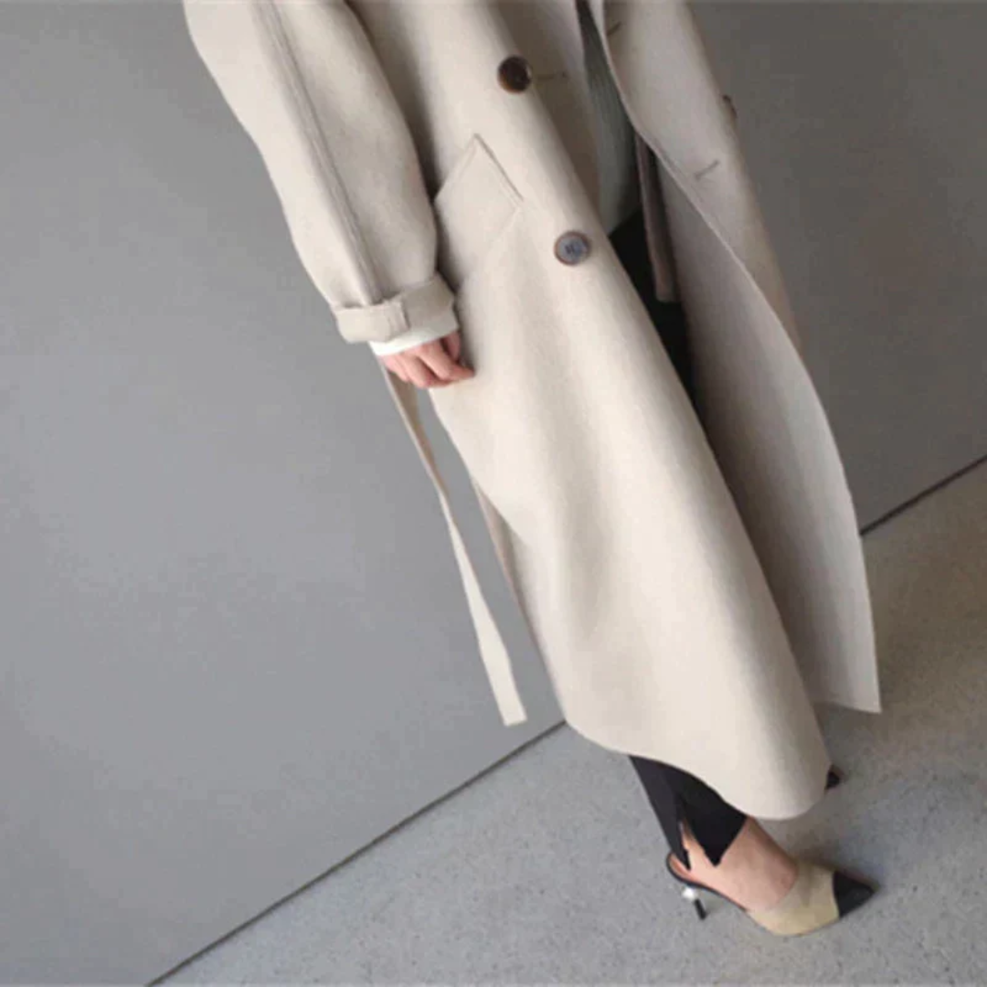 Damen langer Trenchmantel mit Langarm für den Winter