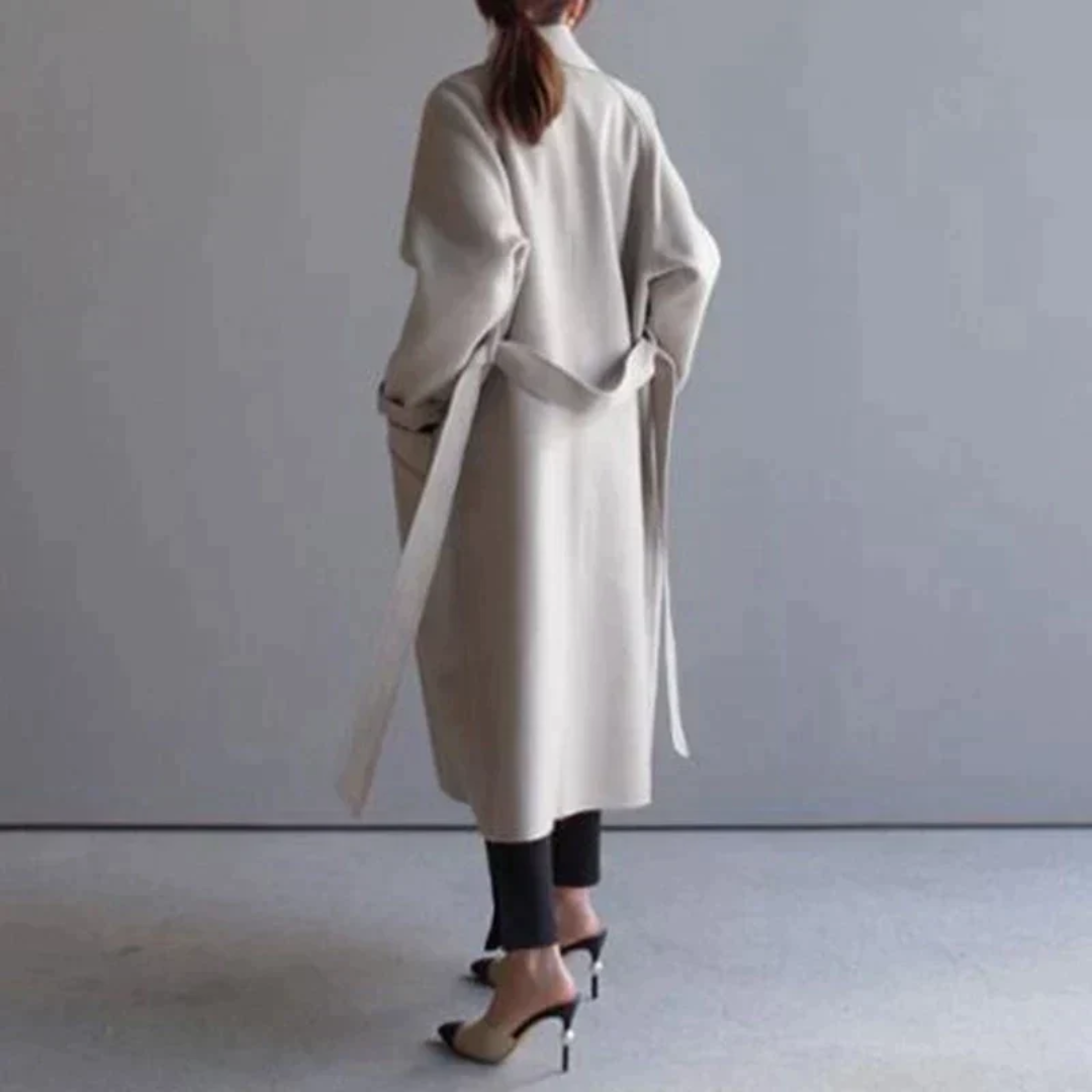 Damen langer Trenchmantel mit Langarm für den Winter