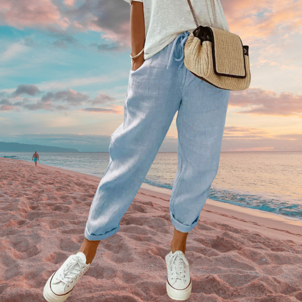 Marie - Damen Lässige und stylische Leinenhose