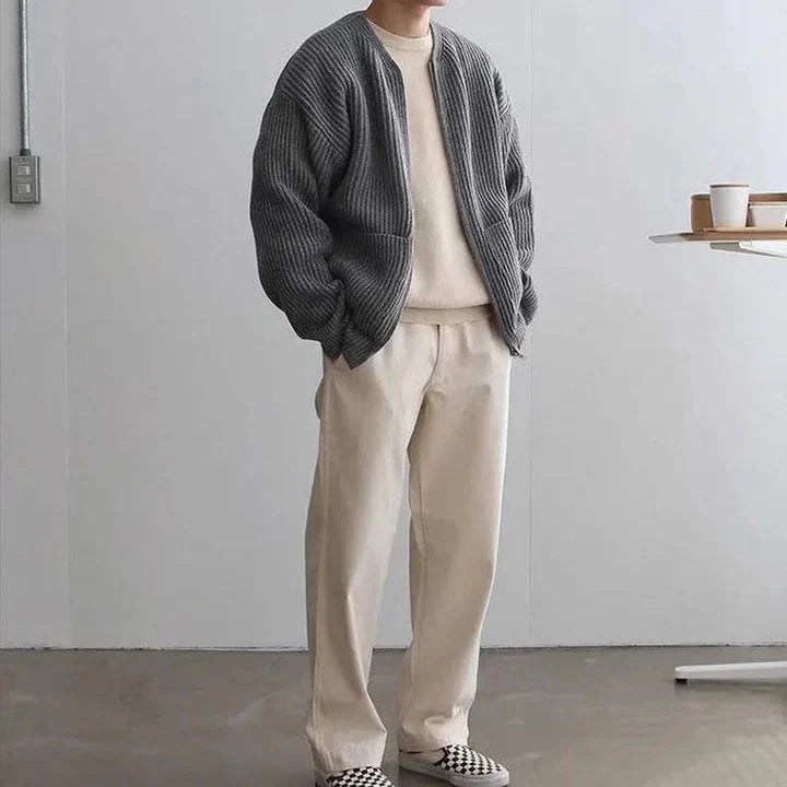 Herren Bequeme Strickjacke mit Langarm – Warm und Stilvoll für Alltag und Freizeit