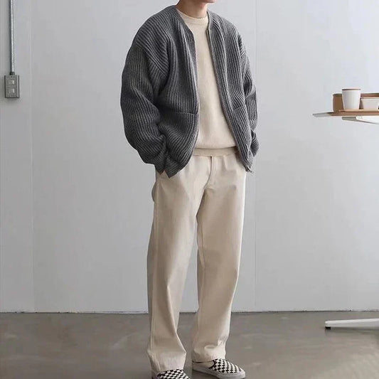 Herren Bequeme Strickjacke mit Langarm – Warm und Stilvoll für Alltag und Freizeit