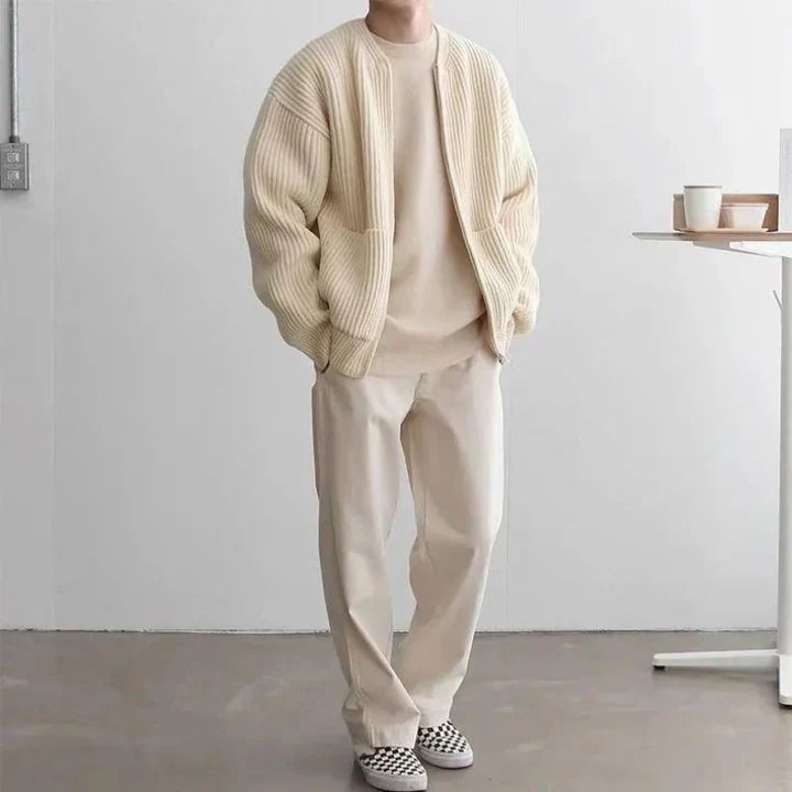 Herren Bequeme Strickjacke mit Langarm – Warm und Stilvoll für Alltag und Freizeit