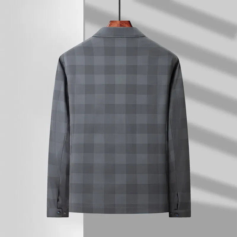 Herren Jacke – Kariert | Leicht | Atmungsaktiv | Reißverschluss | Für Frühling & Sommer