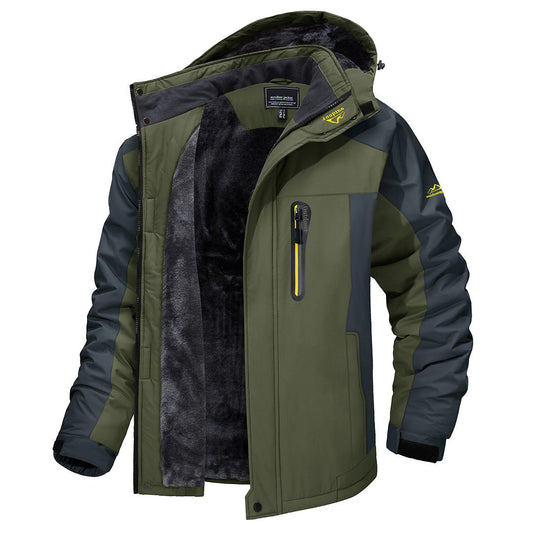 Herren Outdoorjacke | Winddicht & Wasserdicht | Warmes Innenfutter & Abnehmbare Kapuze