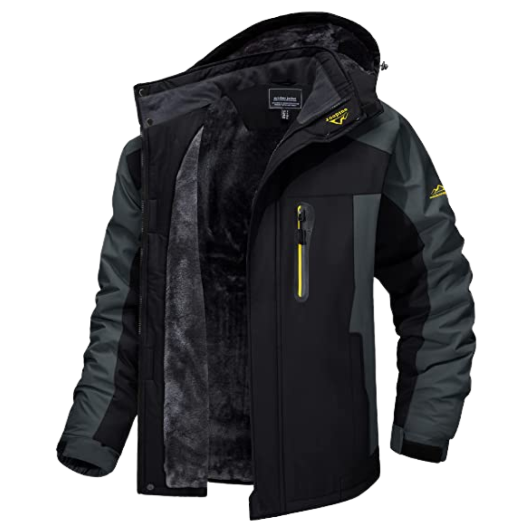 Herren Outdoorjacke | Winddicht & Wasserdicht | Warmes Innenfutter & Abnehmbare Kapuze