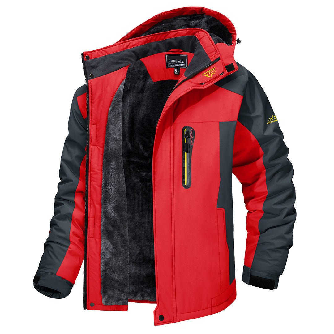 Herren Outdoorjacke | Winddicht & Wasserdicht | Warmes Innenfutter & Abnehmbare Kapuze