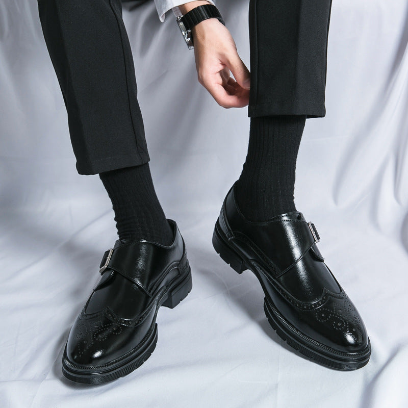 Herren Schnallenschuhe | Feine Oberfläche, Seitliche Schnalle, Flexible Laufsohle