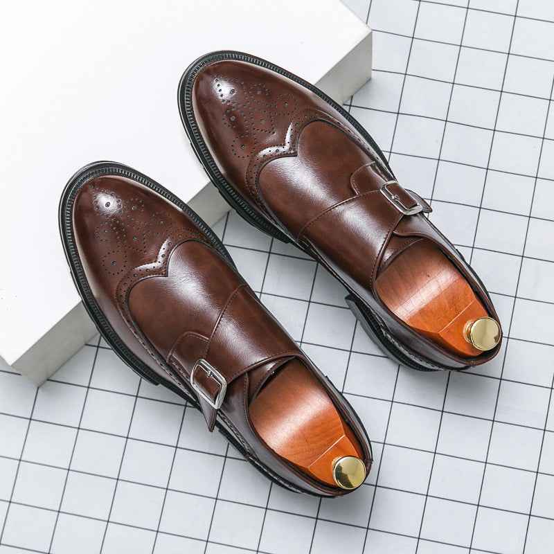 Herren Schnallenschuhe | Feine Oberfläche, Seitliche Schnalle, Flexible Laufsohle