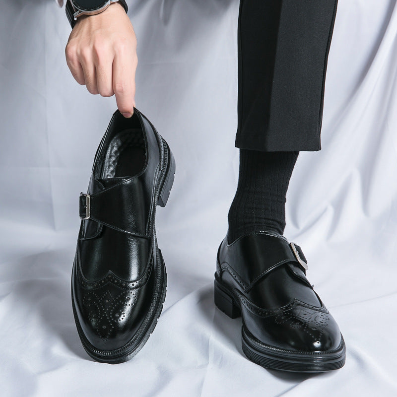 Herren Schnallenschuhe | Feine Oberfläche, Seitliche Schnalle, Flexible Laufsohle