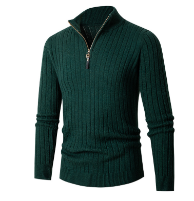 Herren Strickpullover mit halbem Reißverschluss – Bequem, warm und vielseitig