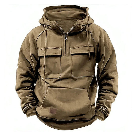 Herren Tactical Hoodie | Robustes Funktionsmaterial | Halber Reißverschluss & Outdoor-Design