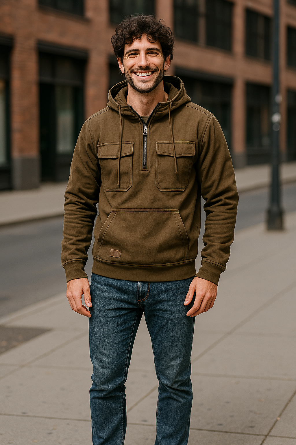 Herren Tactical Hoodie | Robustes Funktionsmaterial | Halber Reißverschluss & Outdoor-Design