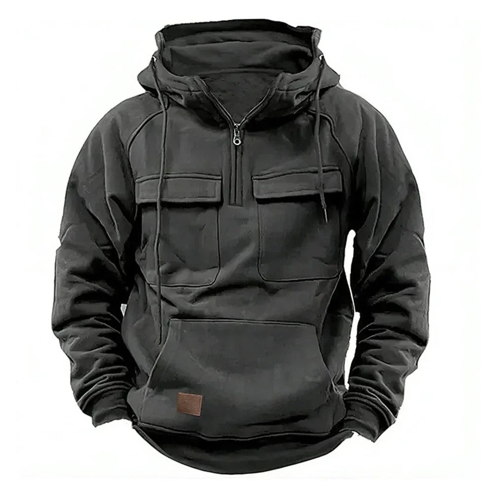Herren Tactical Hoodie | Robustes Funktionsmaterial | Halber Reißverschluss & Outdoor-Design