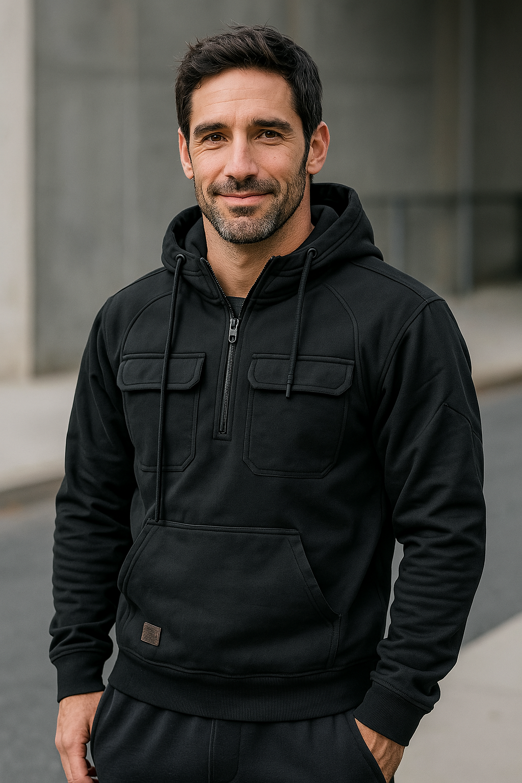 Herren Tactical Hoodie | Robustes Funktionsmaterial | Halber Reißverschluss & Outdoor-Design