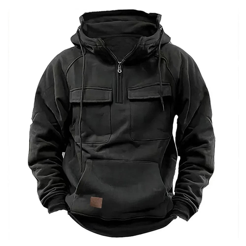 Herren Tactical Hoodie | Robustes Funktionsmaterial | Halber Reißverschluss & Outdoor-Design