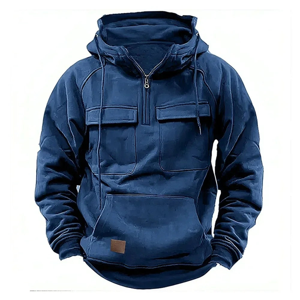 Herren Tactical Hoodie | Robustes Funktionsmaterial | Halber Reißverschluss & Outdoor-Design