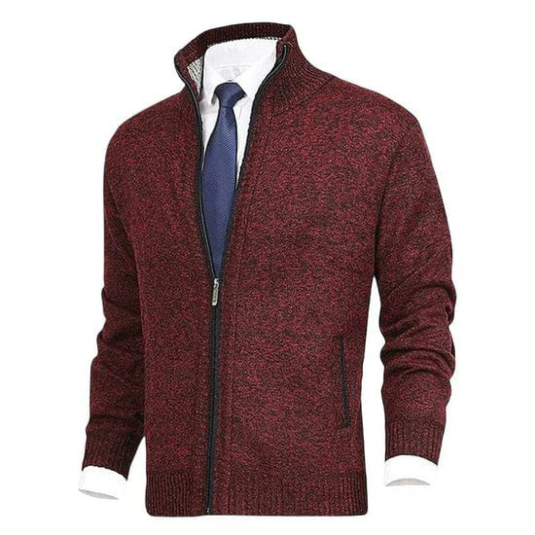 Herren Winter-Strickjacke mit Reißverschluss – Warm, funktional und vielseitig