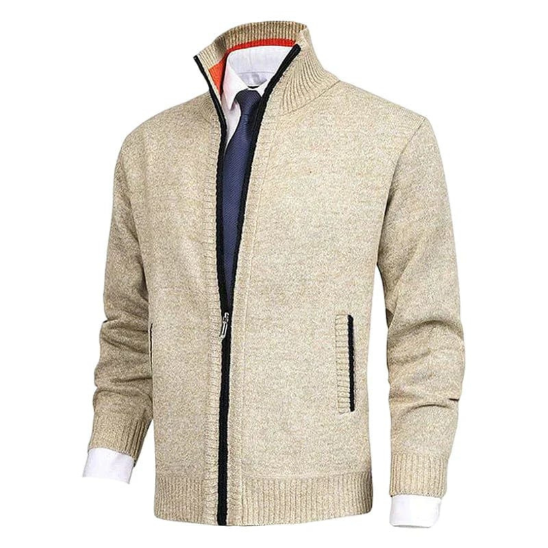Herren Winter-Strickjacke mit Reißverschluss – Warm, funktional und vielseitig