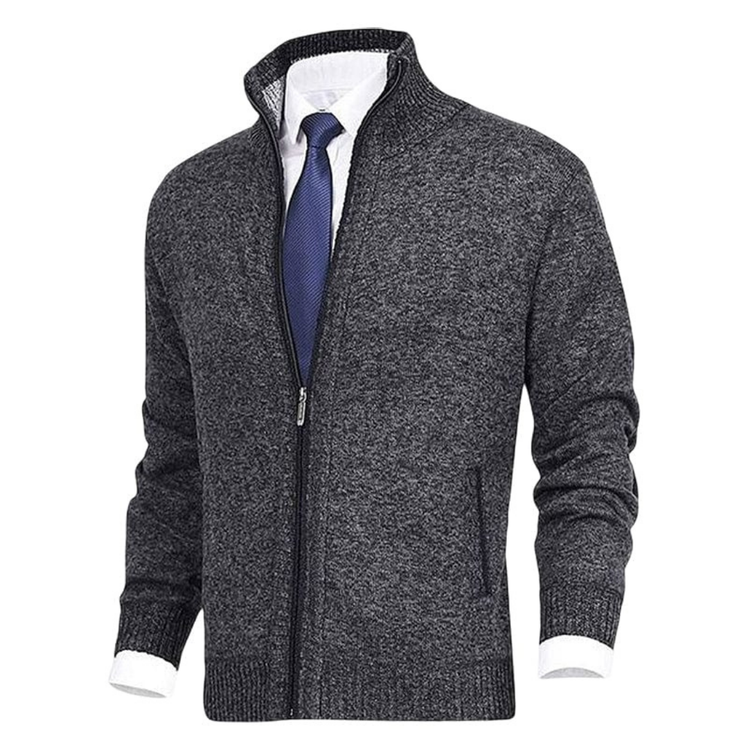 Herren Winter-Strickjacke mit Reißverschluss – Warm, funktional und vielseitig