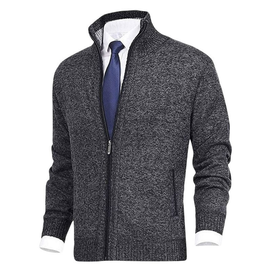 Herren Winter-Strickjacke mit Reißverschluss – Warm, funktional und vielseitig