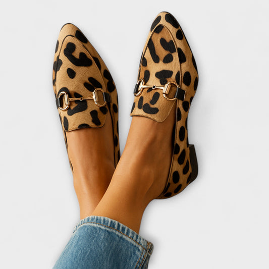 Loafer mit Animal-Print und Schnallendetail