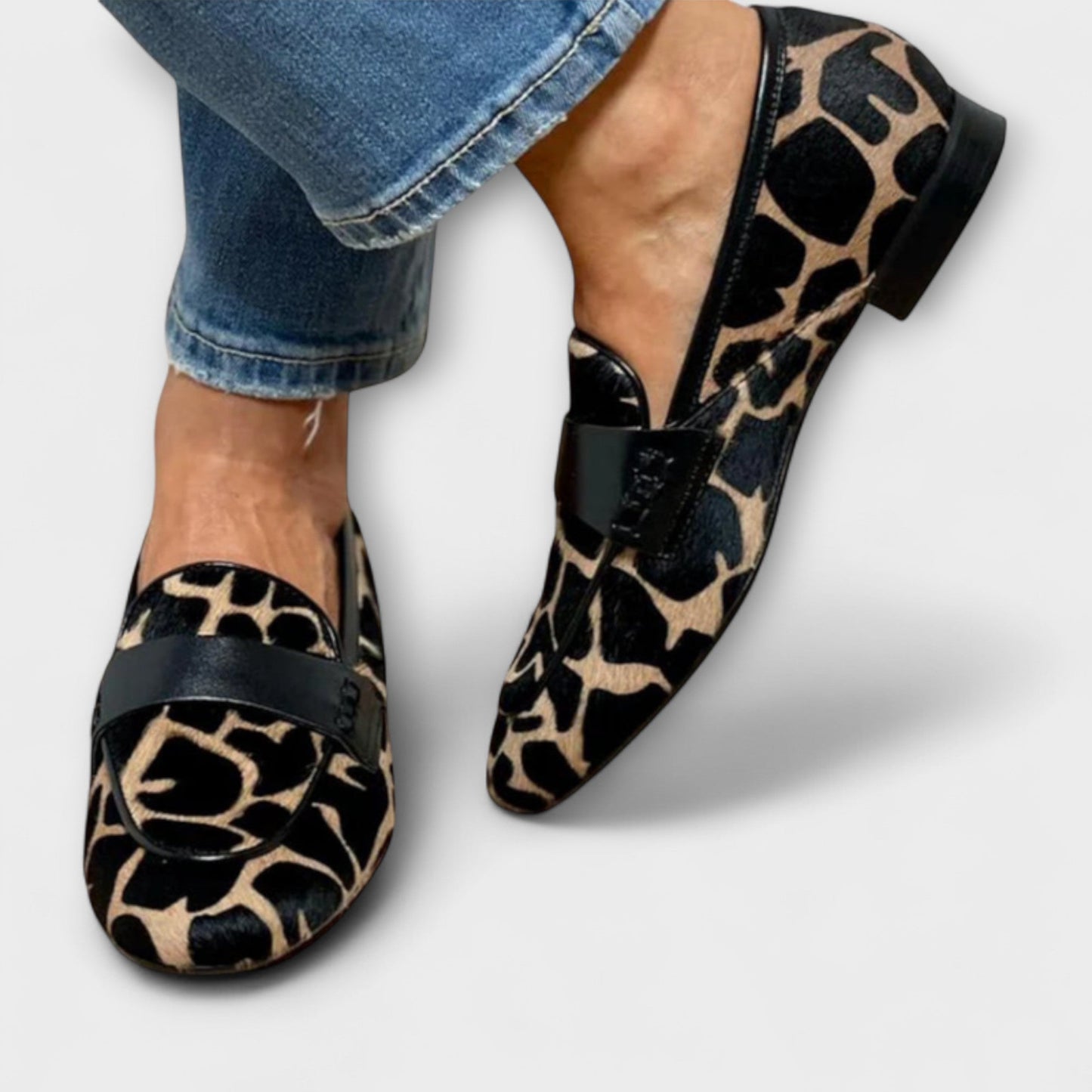 Loafers mit Animal-Print