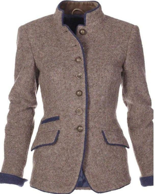 Strickjacke mit hohem Kragen