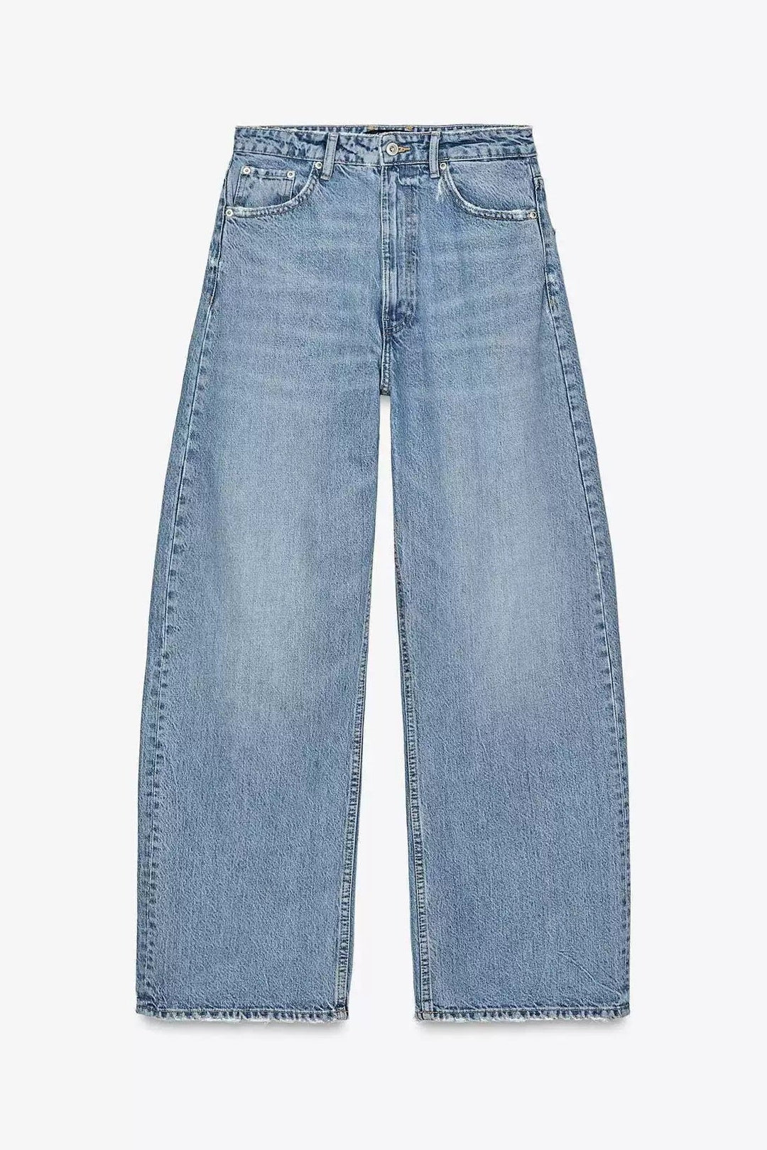 Stylische Wide-Leg Jeans mit markanten Patch-Details