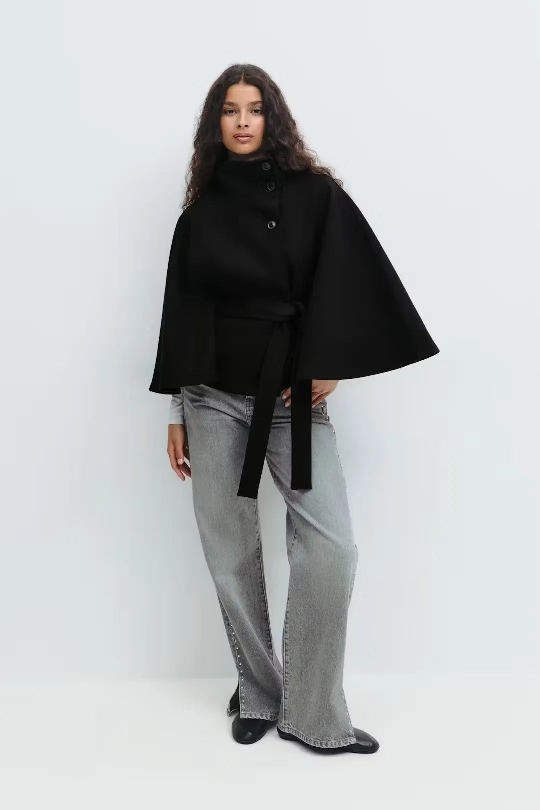 Umhangjacke mit Gürtel | Moderne Silhouette