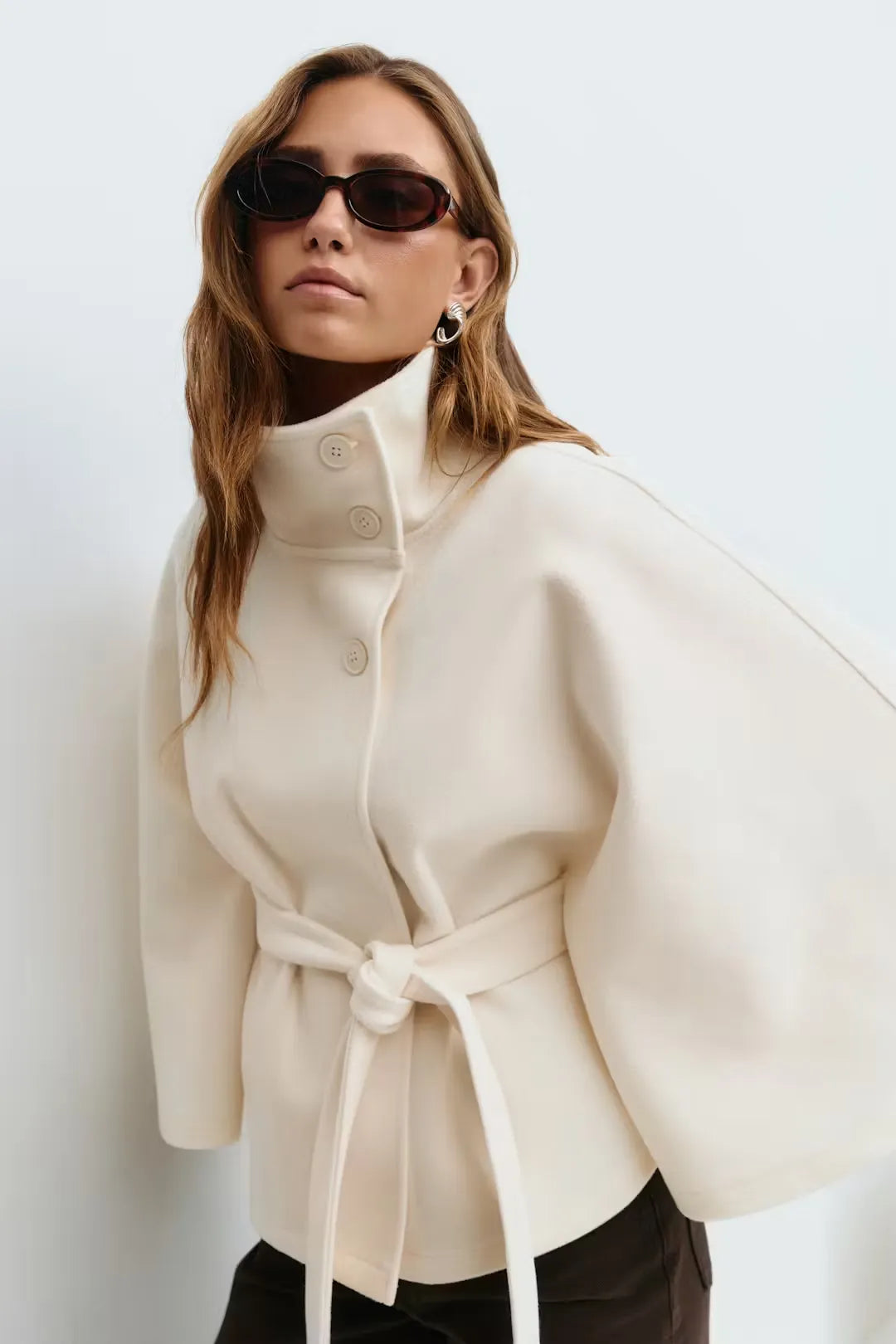 Umhangjacke mit Gürtel | Moderne Silhouette
