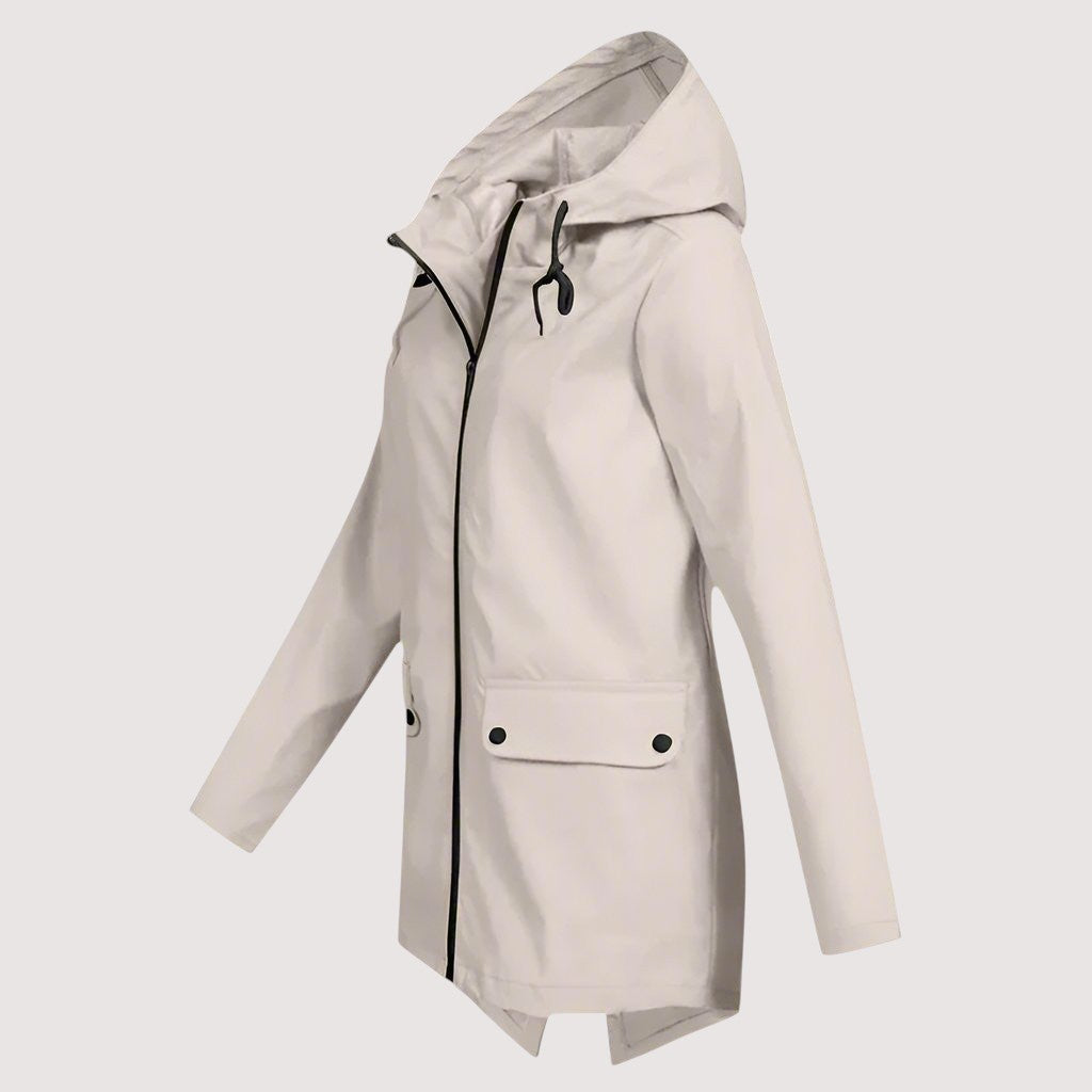 Wasserdichte Damen-Regenjacke (Midilänge)