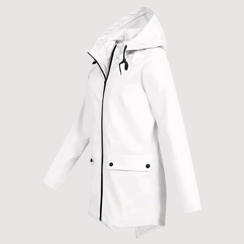 Wasserdichte Damen-Regenjacke (Midilänge)
