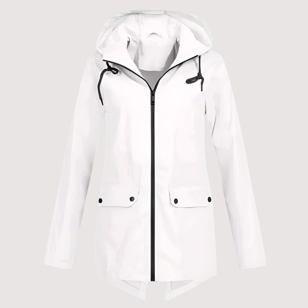 Wasserdichte Damen-Regenjacke (Midilänge)