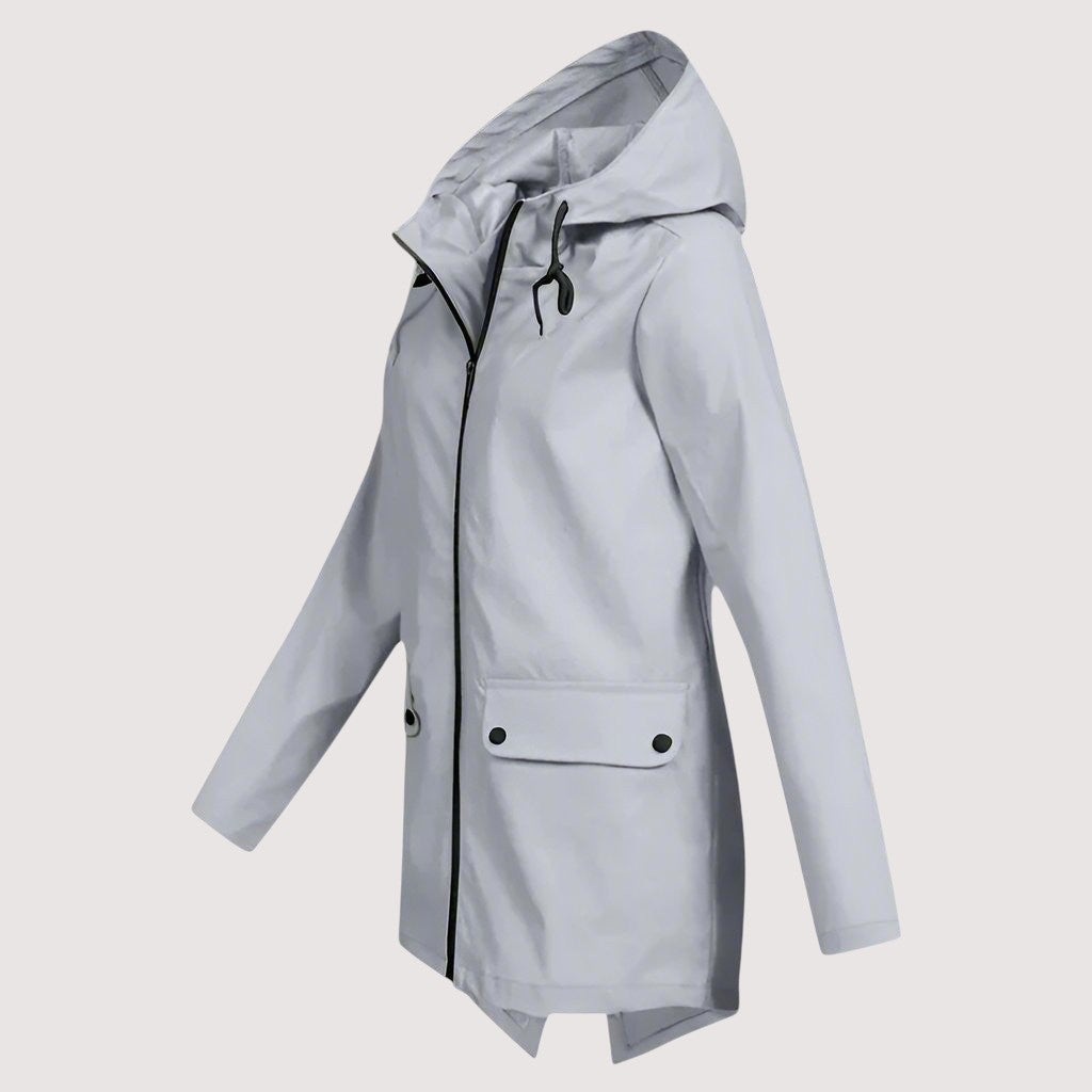 Wasserdichte Damen-Regenjacke (Midilänge)