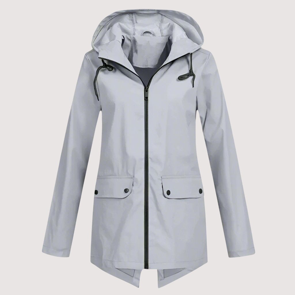 Wasserdichte Damen-Regenjacke (Midilänge)
