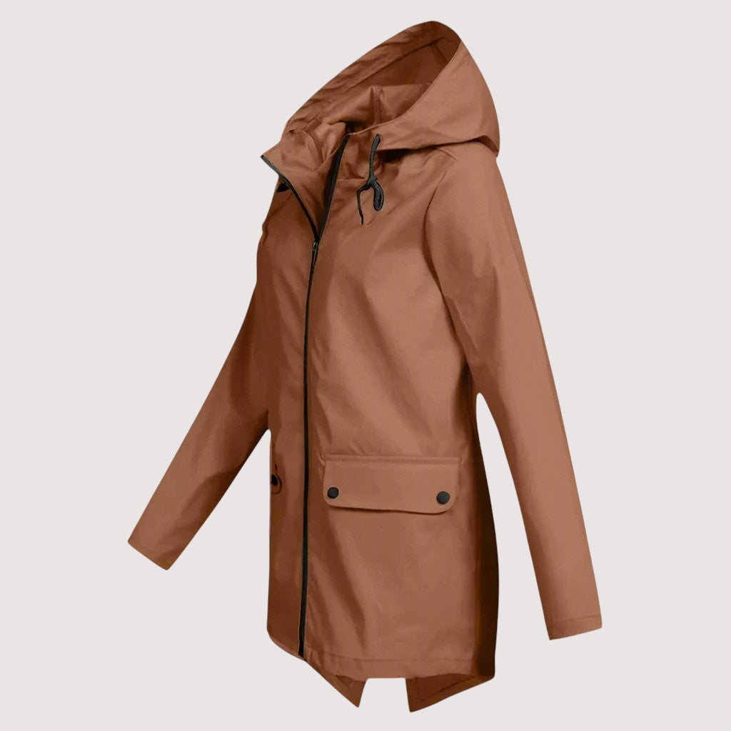 Wasserdichte Damen-Regenjacke (Midilänge)