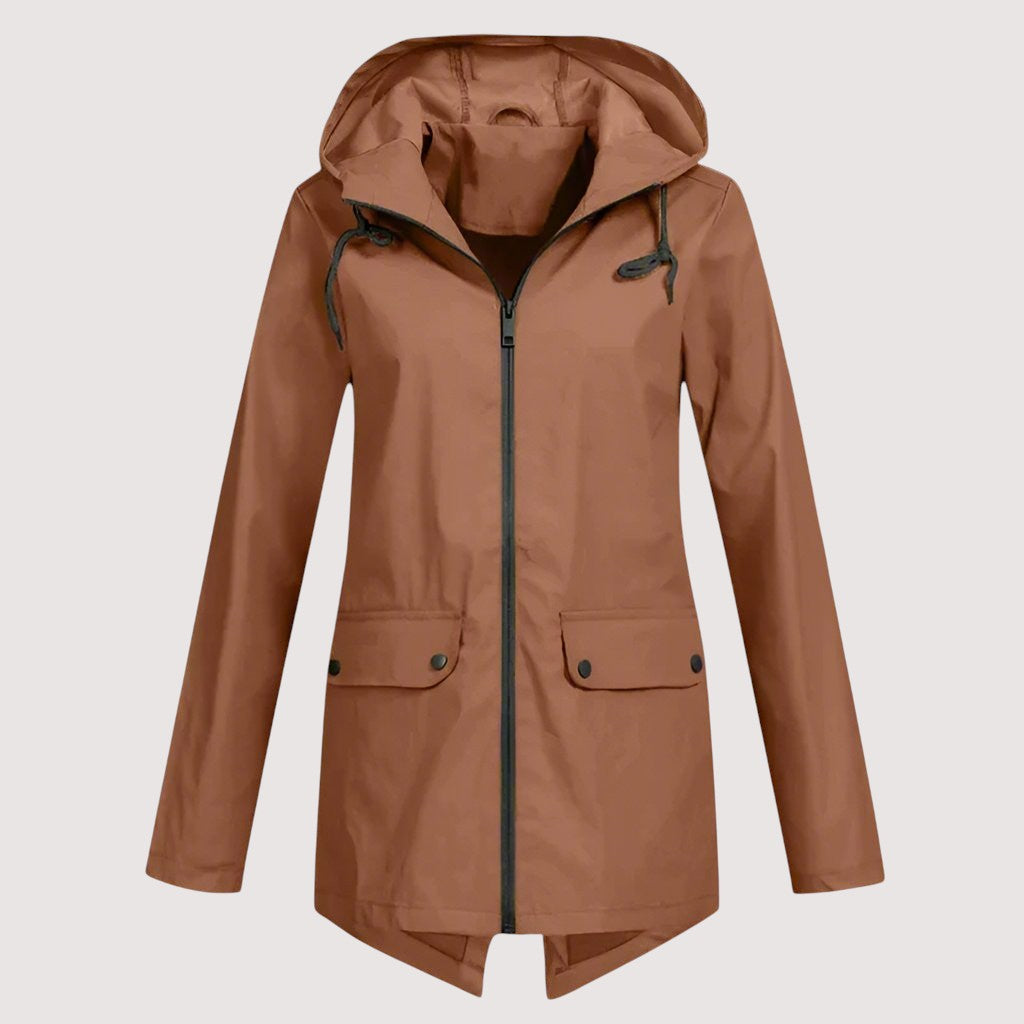 Wasserdichte Damen-Regenjacke (Midilänge)