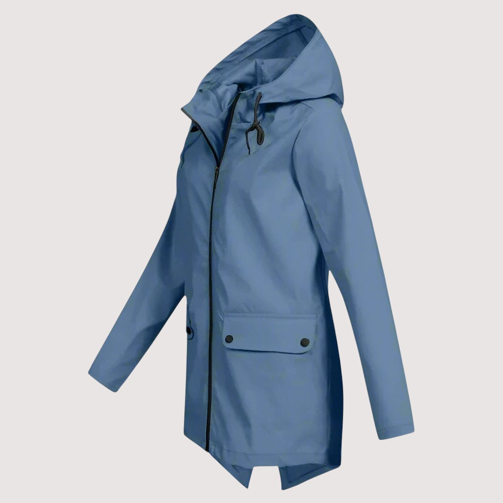 Wasserdichte Damen-Regenjacke (Midilänge)