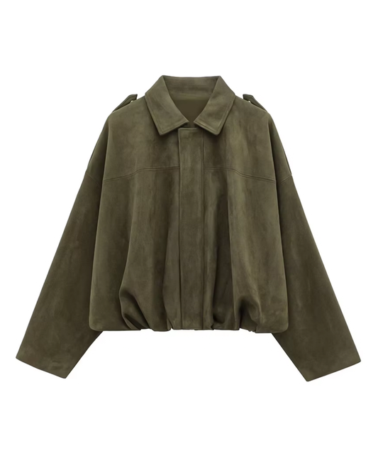bomberjacke für damen | oversize & wildlederoptik