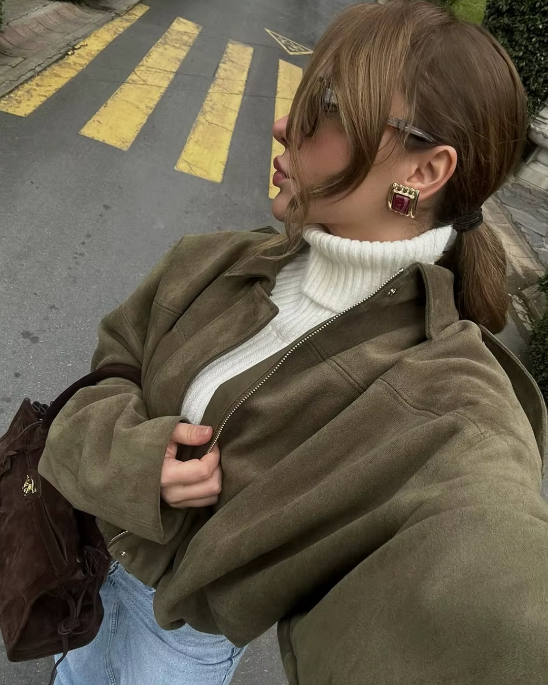 bomberjacke für damen | oversize & wildlederoptik
