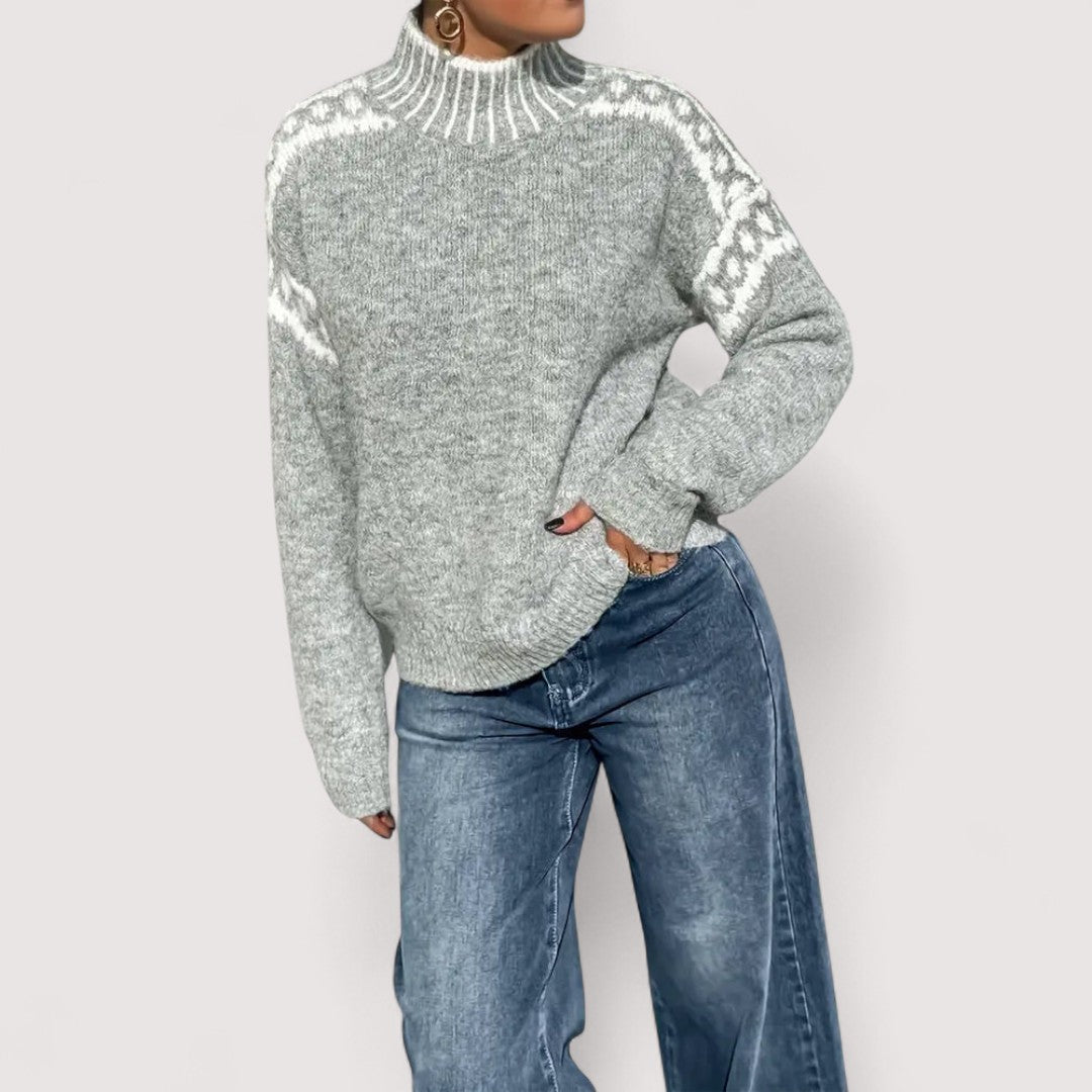 Damen Strickpullover mit hohem Kragen – Warm, weich und stilvoll für kalte Tage