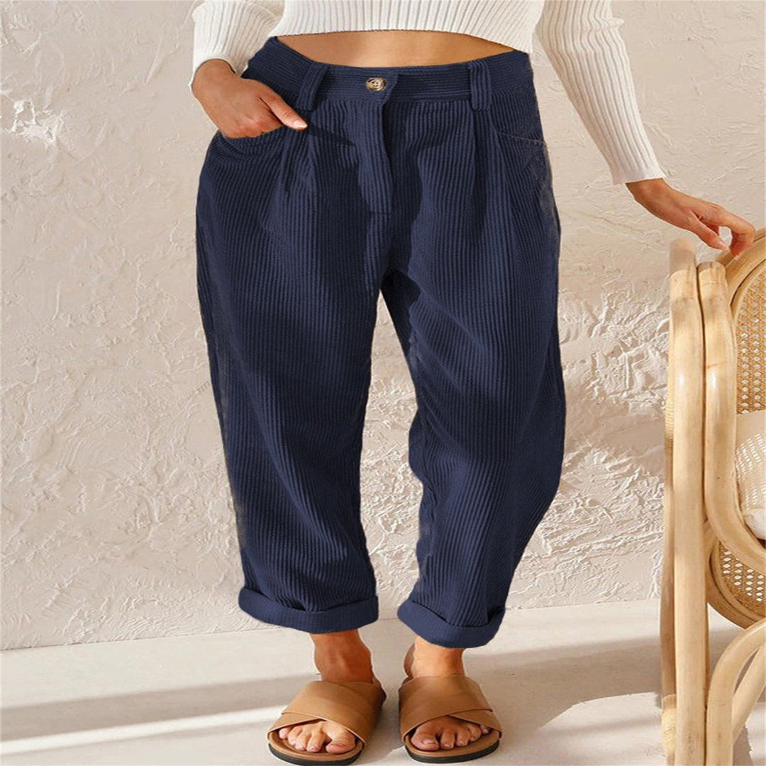 Damen Cordhose mit hoher Taille