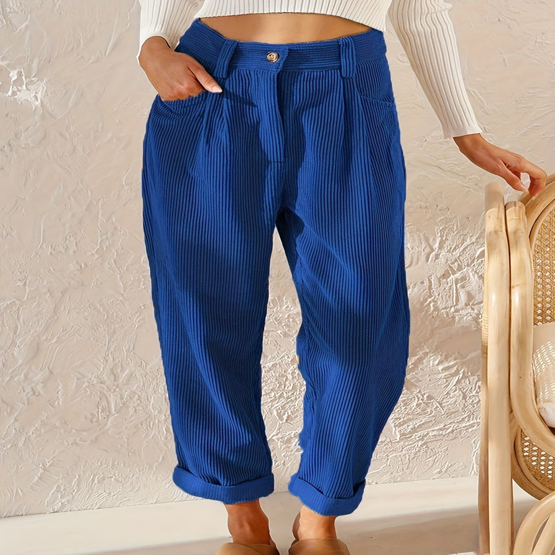 Damen Cordhose mit hoher Taille