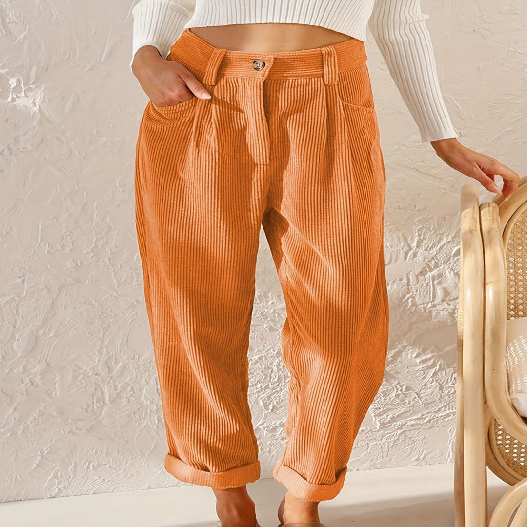 Damen Cordhose mit hoher Taille