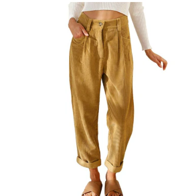 Damen Cordhose mit hoher Taille