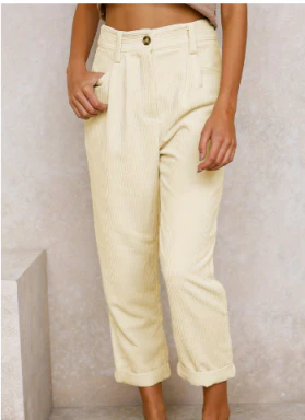 Damen Cordhose mit hoher Taille