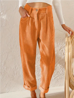Damen Cordhose mit hoher Taille