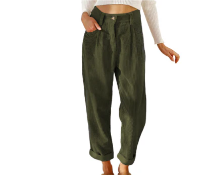 Damen Cordhose mit hoher Taille