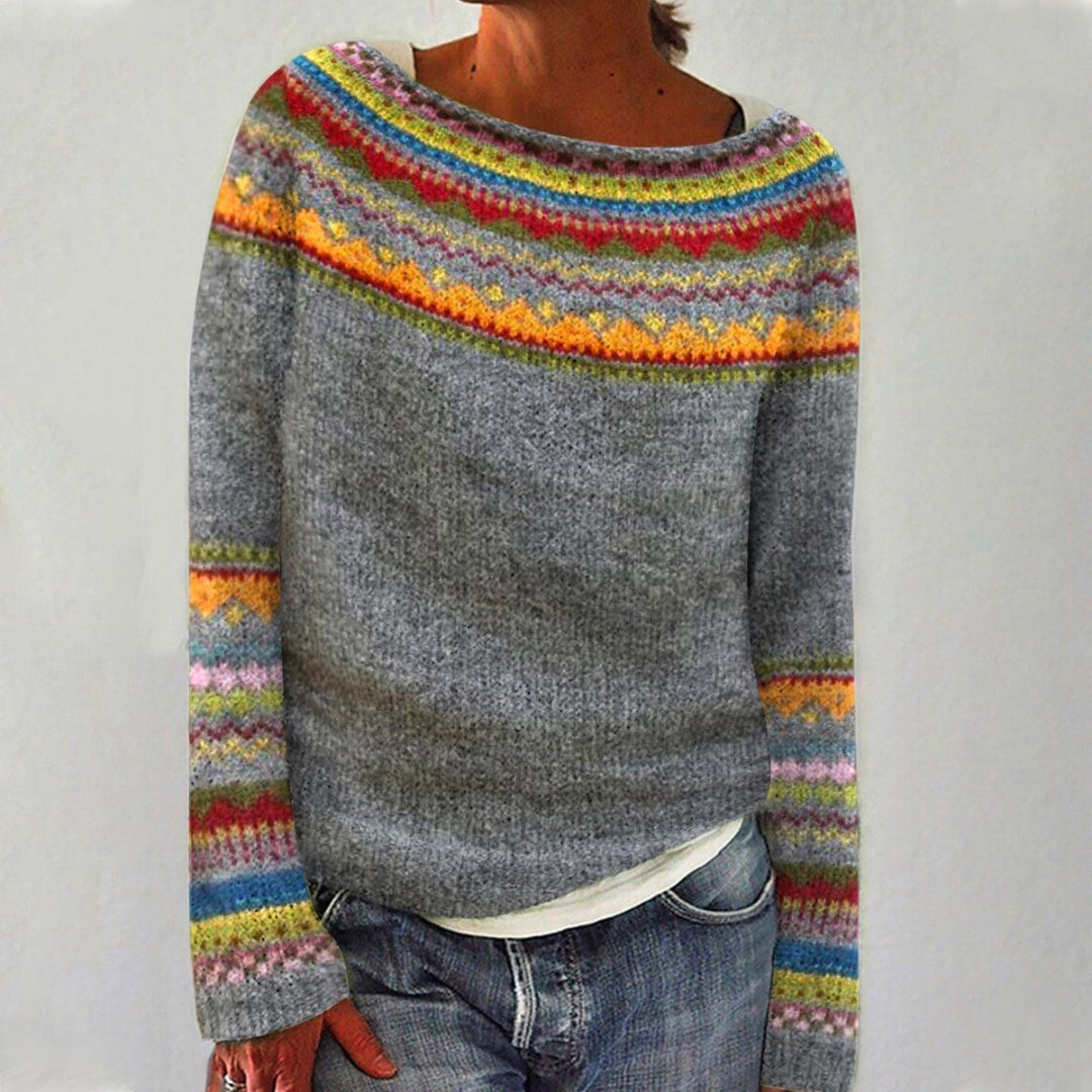 Damen Pullover mit Rundhalsausschnitt und langen Ärmeln