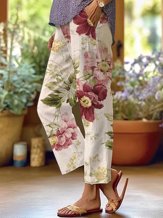 Damen Sommerhose mit Blumenmuster